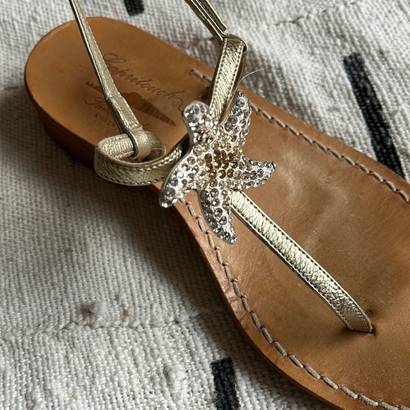 CAPRITOUCH 100% leather hand made Italian sandals with a sea star ⭐️ - Picture 2 of 8